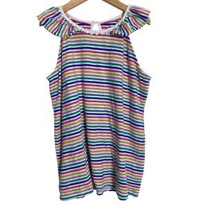 Boden Girls Multicolor Striped Ruffle Sleeve Tank Top - Size 11-12Y